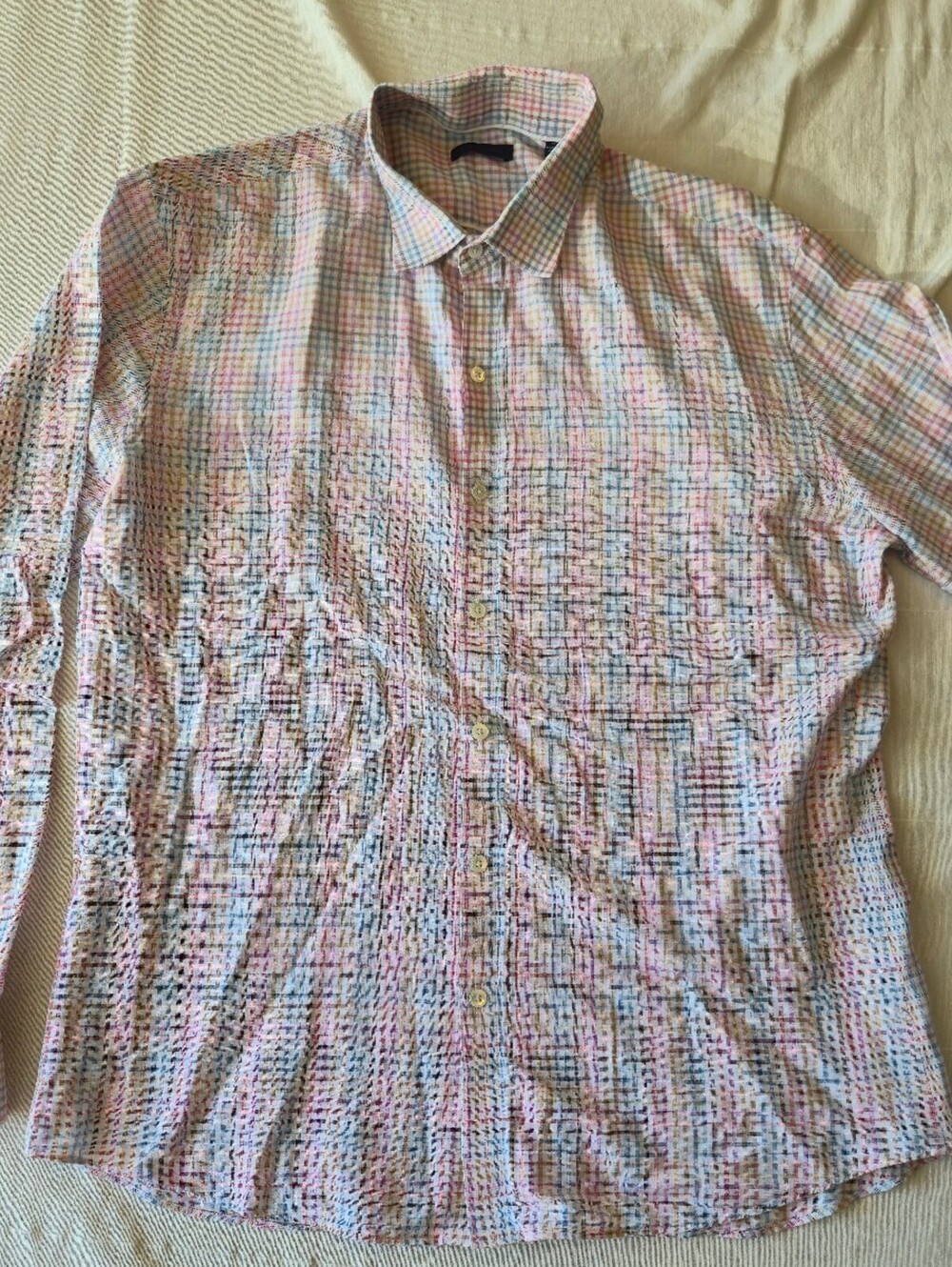 Zachary Prell Men's Multicolor Plaid Button-Up Shirt XL